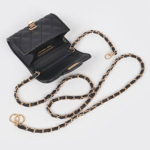 Quilted Mini Bag W/ Chain Belt - Picture 3 of 9